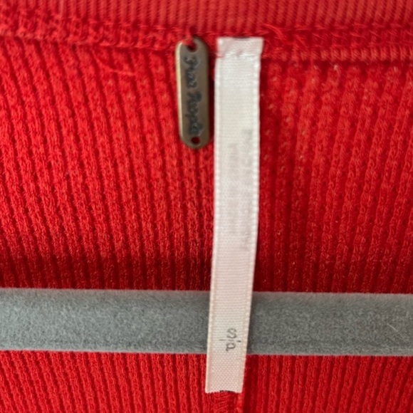 Free People Orange Alpine Cuff Thermal Top - Picture 2 of 2